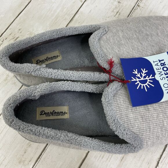 Dearfoams No Sweat Comfort DF Adapt Gel Infused Memory Foam Slippers Sz 11/12 - Picture 7 of 7